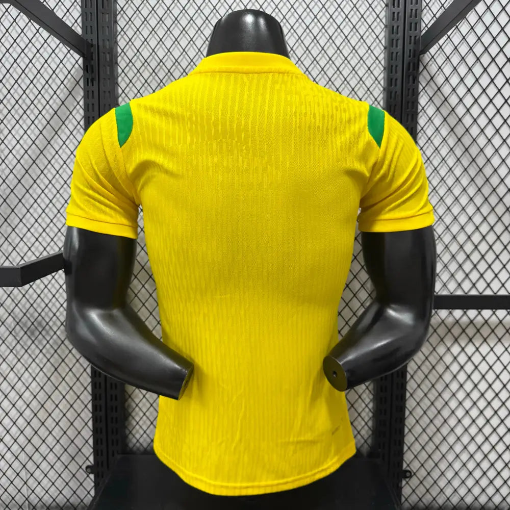 Maillot Brésil Coupe du Monde 2026 Pré match Version Joueur Jaune - Vêtements de sport