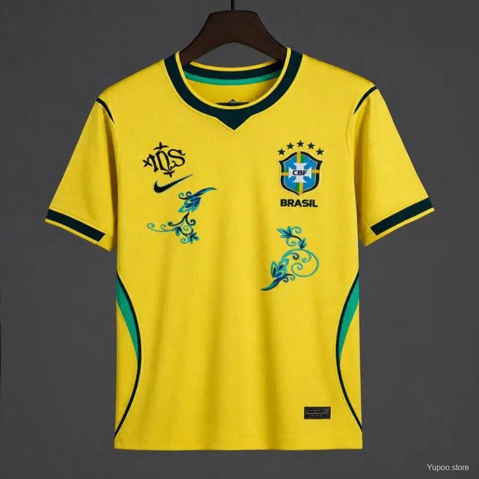 Maillot Brésil Domicile Coupe du Monde 2026 Fleural - Vêtements de sport