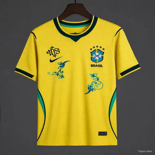Maillot Brésil Domicile Coupe du Monde 2026 Fleural - Vêtements de sport