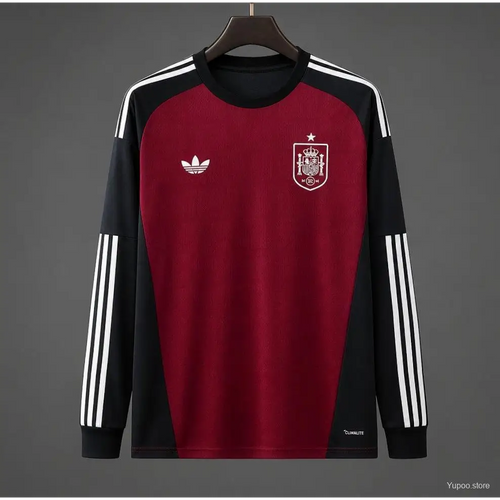 Maillot Espagne Coupe du Monde 2026 Gardien Bordeaux Manches longues - Vêtements de sport