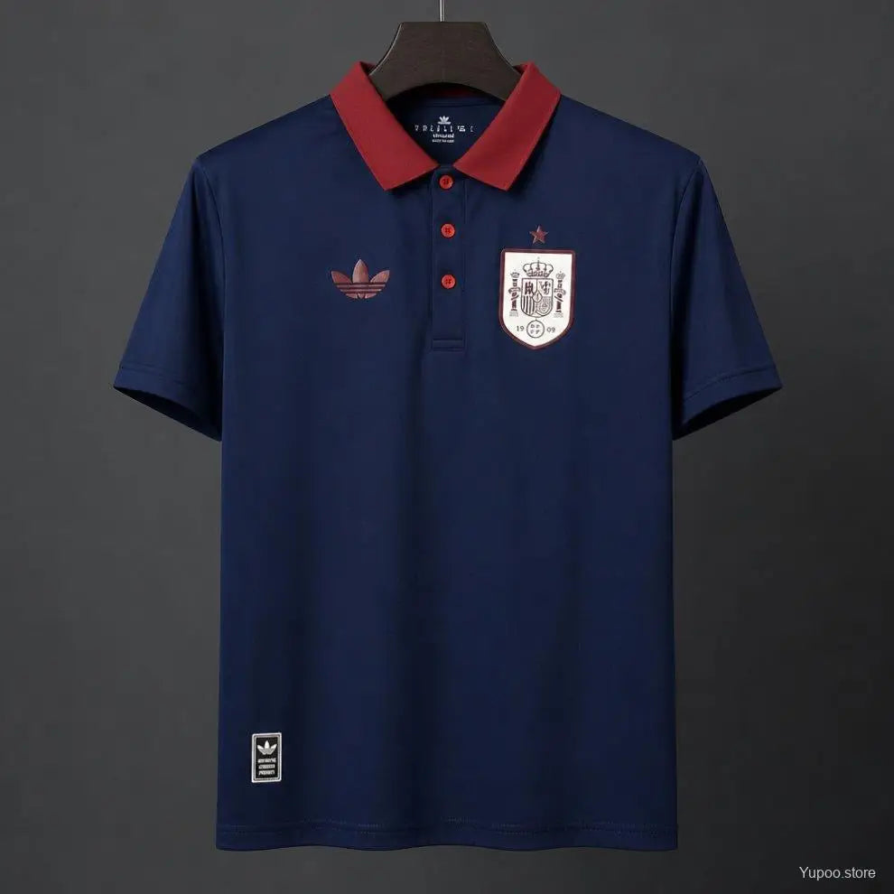 Maillot Espagne Coupe du Monde 2026 Polo Bleu Marine - Vêtements de sport