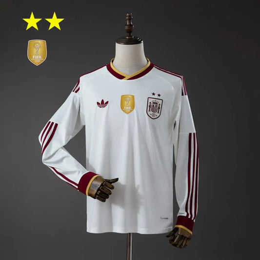 Maillot Espagne Extérieur manches longues Coupe du Monde 2026 2 étoiles - Vêtements de sport