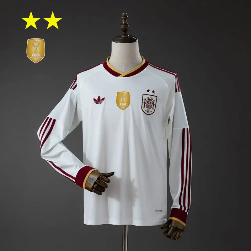 Maillot Espagne Extérieur manches longues Coupe du Monde 2026 2 étoiles - Vêtements de sport