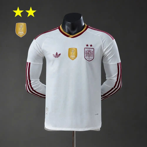 Maillot Espagne Extérieur manches longues version joueur Coupe du Monde 2026 2 étoiles - Vêtements de sport
