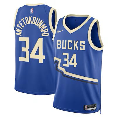 Maillot NBA Giannis 2024/2025 - Bleu / S - Vêtements de sport