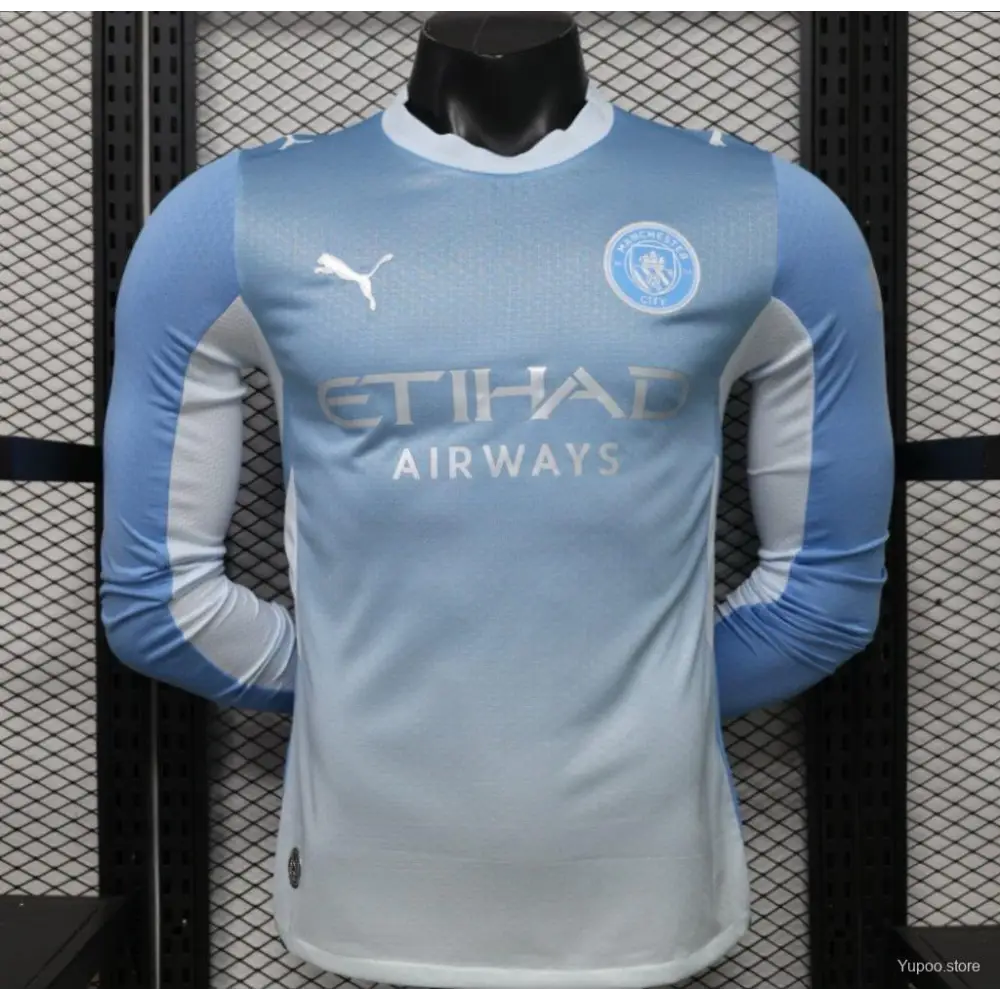 Maillot Manchester City Domicile 2026/2027 Version joueur Manches Longues - Vêtements de sport