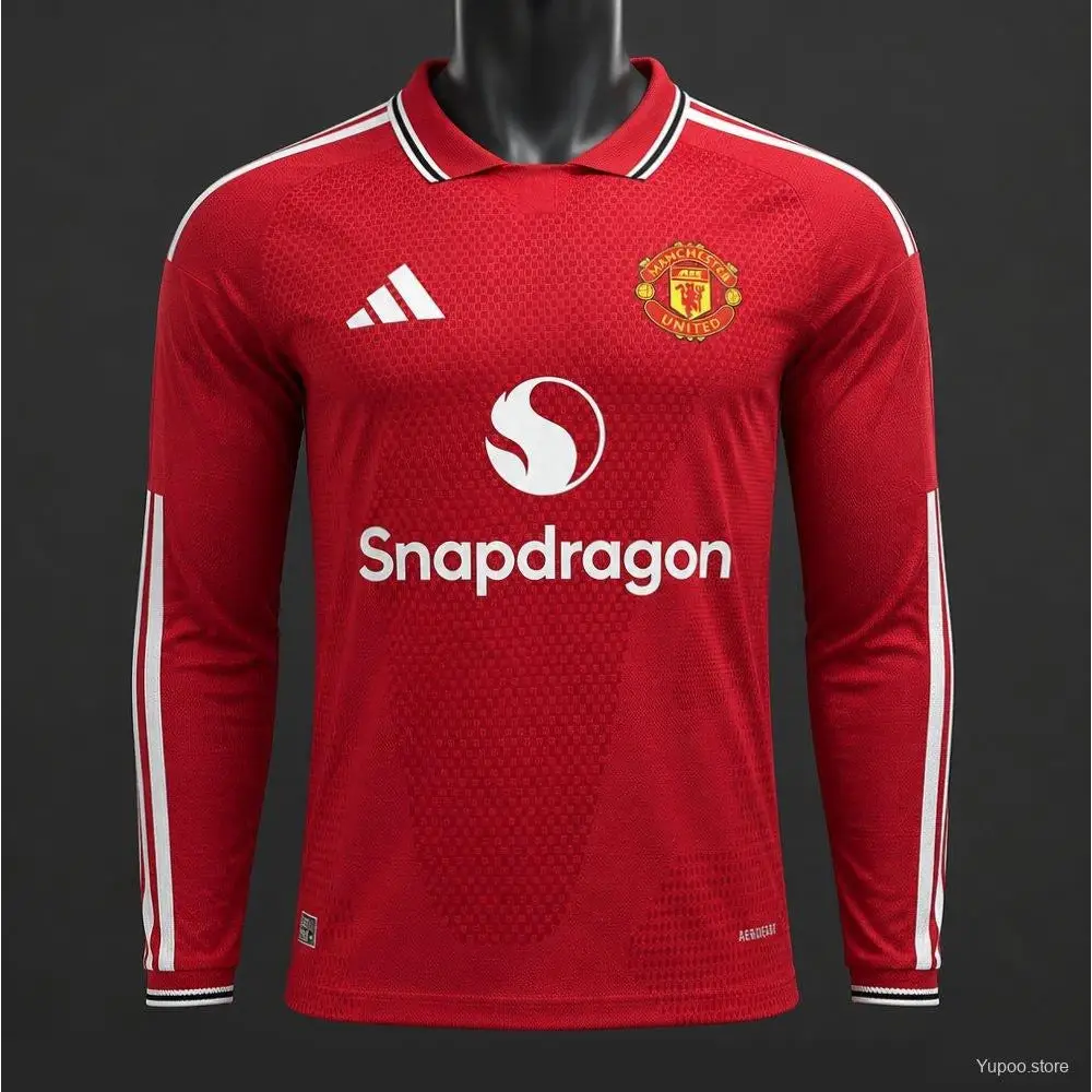 Maillot Manchester United Domicile Version Joueur 2026/2027 manches longues - Vêtements de sport