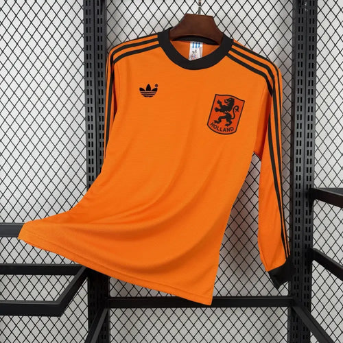Maillot Pays-Bas Domicile Retro 1980 Manches longues - Vêtements de sport