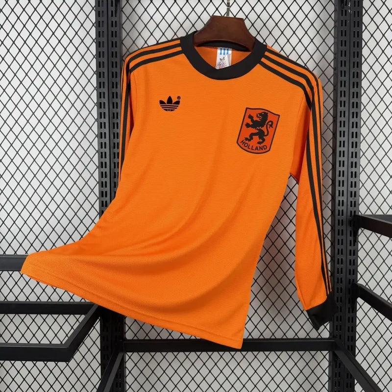 Maillot Pays-Bas Domicile Retro 1980 Manches longues - Vêtements de sport