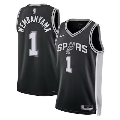 Maillot NBA Wembanyama 2024/2025 - Noir / S - Vêtements de sport