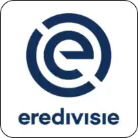 Logo circulaire bleu marine et blanc de l'Eredivisie, la principale ligue professionnelle de football aux Pays-Bas.