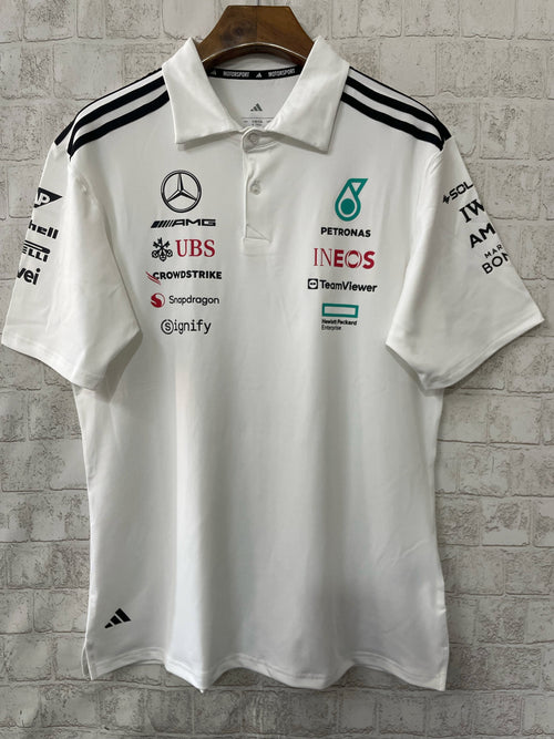Mercedes F1 polo blanc - Vêtements de sport
