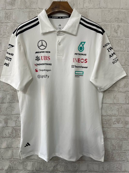 Mercedes F1 polo blanc - Vêtements de sport