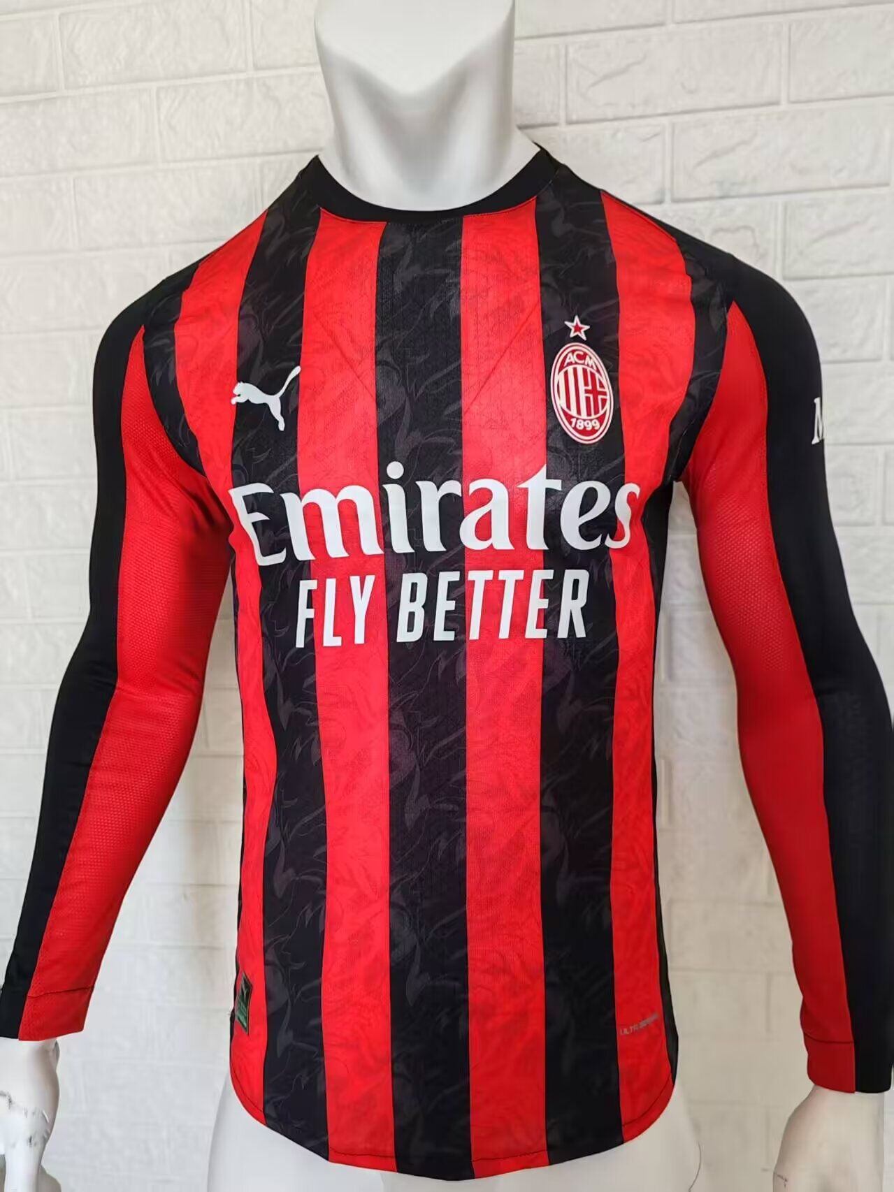 Milan AC Domicile Manches Longues Version Joueur 2025/2026 - Vêtements de sport