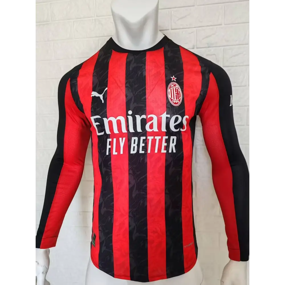 Milan AC Domicile Manches Longues Version Joueur 2025/2026 - Vêtements de sport
