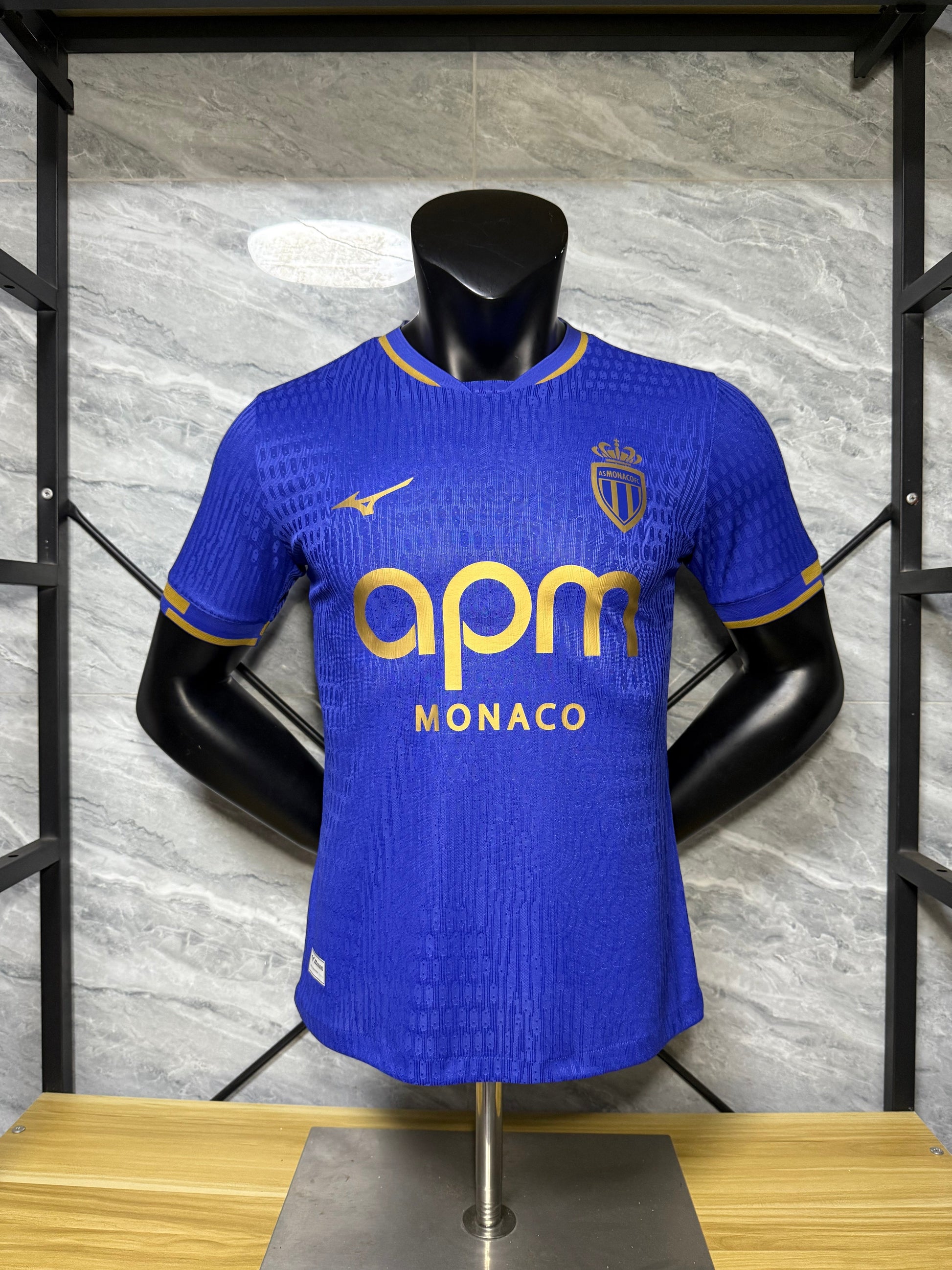 Monaco Extérieur Version Joueur Bleu 2025/2026 Vêtements de sport