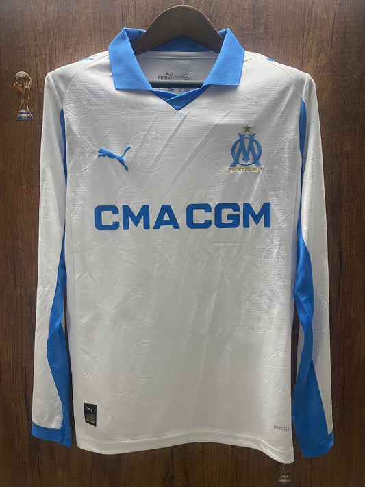 OM Olympique de Marseille Domicile Manches Longues 2025/2026 Vêtements de sport