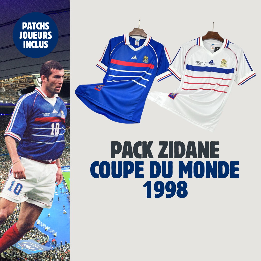 Pack Maillots zidane france 98 - Vêtements de sport