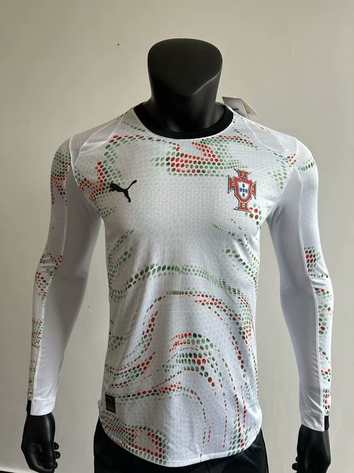 Portugal Extérieur Version Joueur Manches Longues 2025/2026 - Vêtements de sport