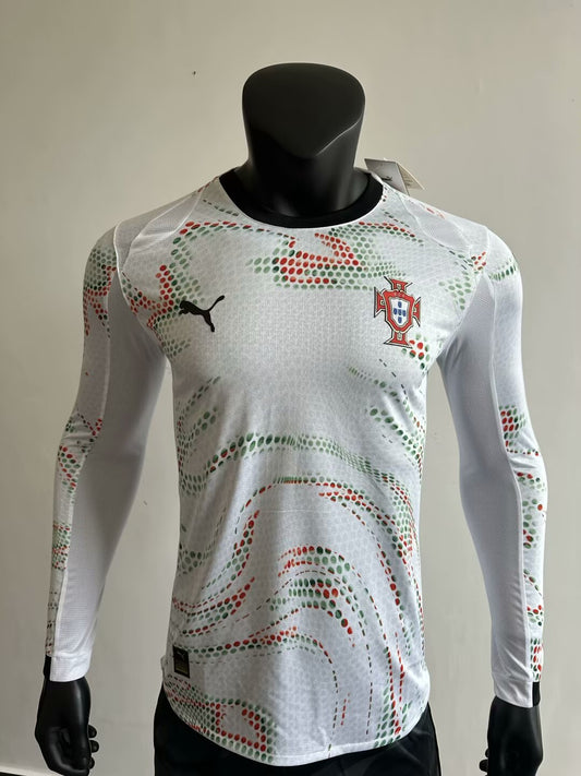 Portugal Extérieur Version Joueur Manches Longues 2025/2026 - Vêtements de sport