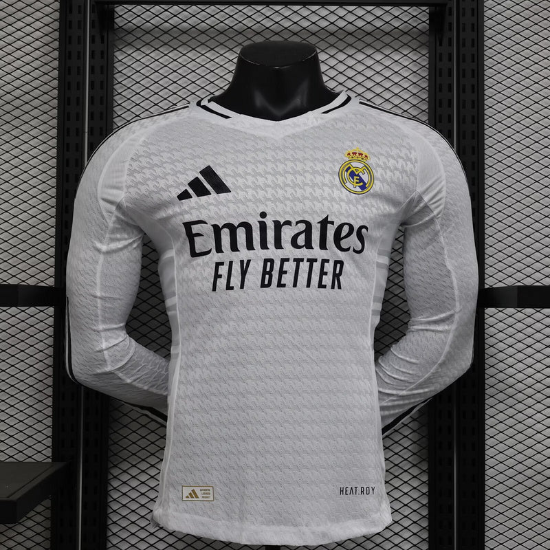 Real Madrid Domicile 2024/2025 - Version Joueur manches longues ( + 7€) / S - Vêtements de sport