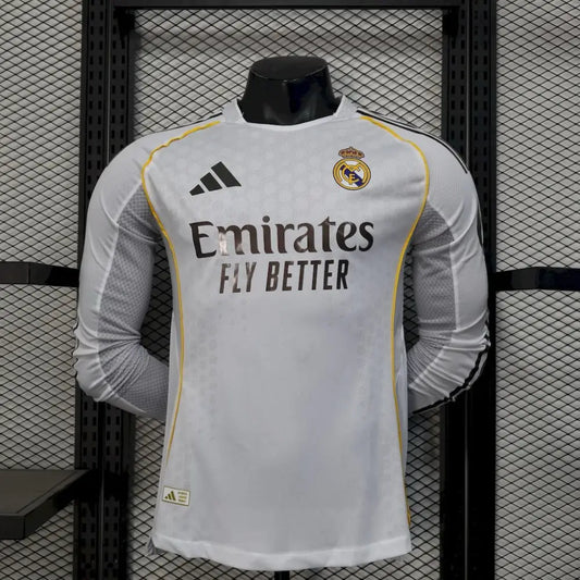 Real Madrid Domicile Manches Longues Version Joueur 2025/2026 - Domicile / S - Vêtements de sport