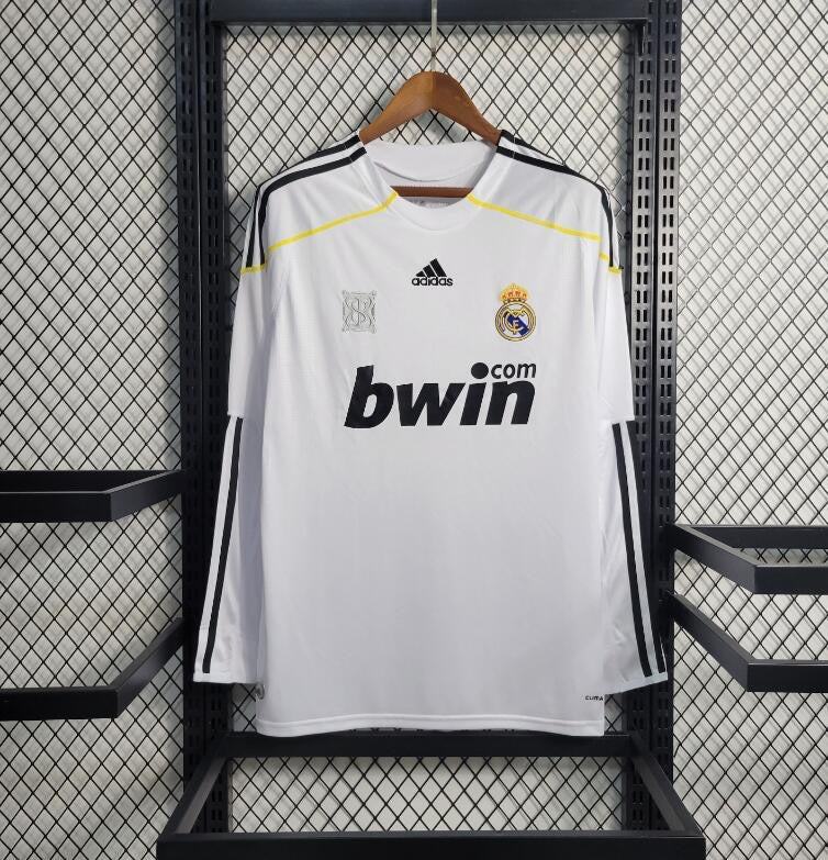 Real Madrid Domicile Retro 2009/2010 - Version Joueur manches longues ( + 7€) / S - Vêtements de sport