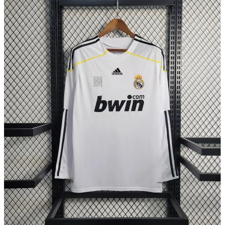 Real Madrid Domicile Retro 2009/2010 - Version Joueur manches longues ( + 7€) / S - Vêtements de sport