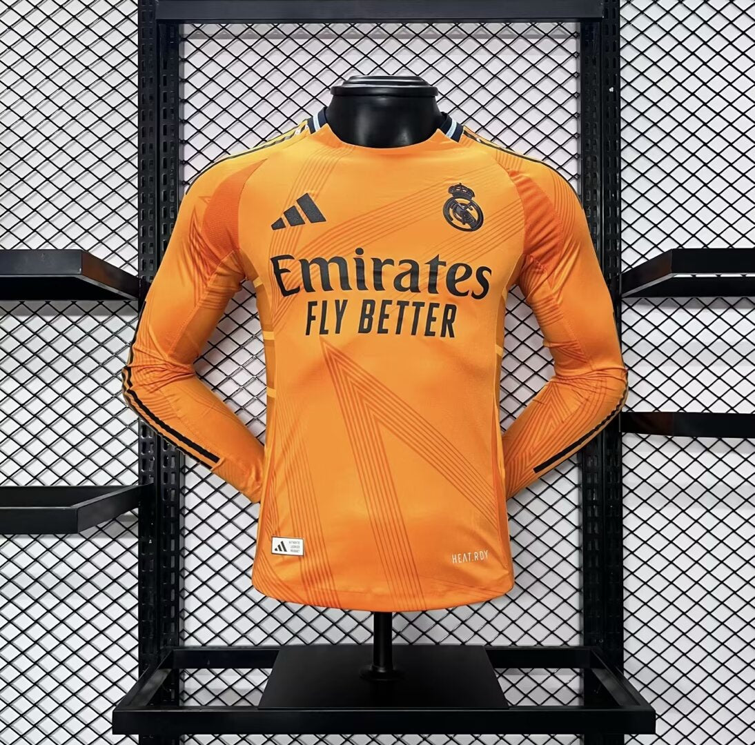 Real Madrid Extérieur 2024/2025 - Version Joueur manches longues ( + 7€) / S - Vêtements de sport