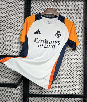 Real Madrid Training Blanc/Orange 2024/2025 - Vêtements de sport