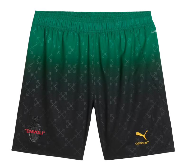 Short AC MILAN x OFF-WHITE Noir/Vert - Vêtements de sport