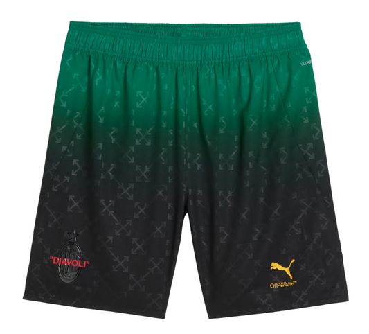 Short AC MILAN x OFF-WHITE Noir/Vert - Vêtements de sport