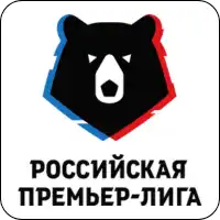 Logo stylisé de tête d'ours noir avec des effets de décalage rouge et bleu et du texte russe en dessous.