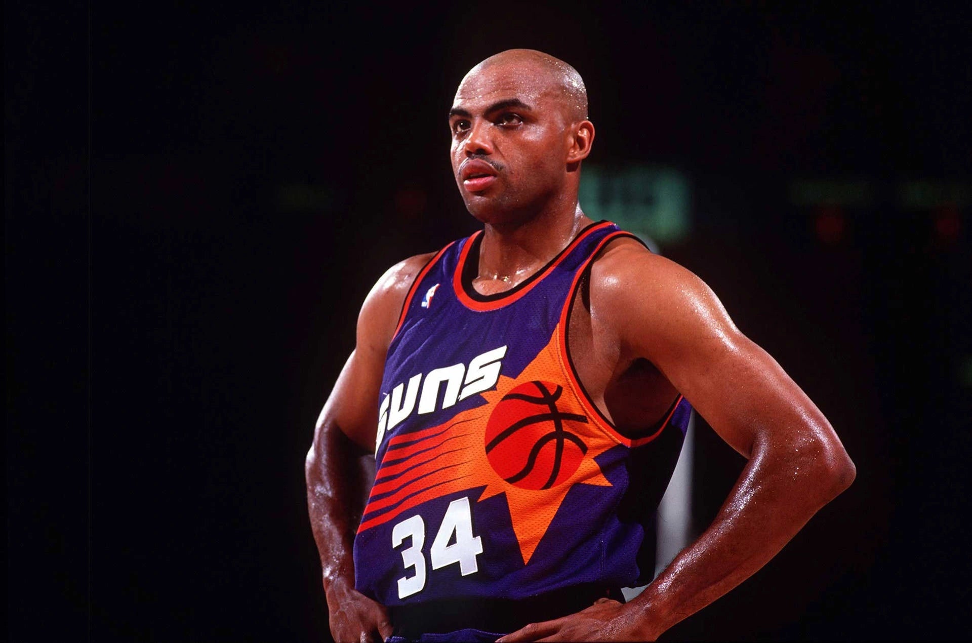 Phoenix Suns Purple and Orange 1990s Jersey