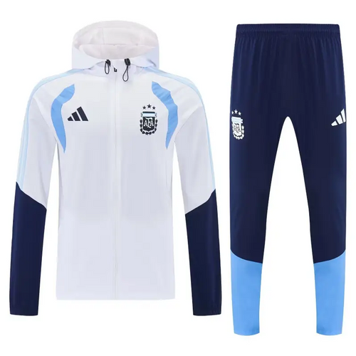 Survêtement A Capuche Coupe-Vent Argentine Blanc 2026 - Vêtements de sport
