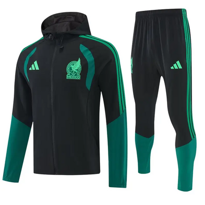 Survêtement A Capuche Coupe-Vent Mexique Noir & Vert 2026