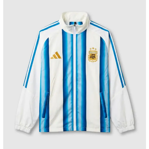 Survêtement Coupe-Vent Argentine Blanc & Rayures Bleues 2026 - Vêtements de sport