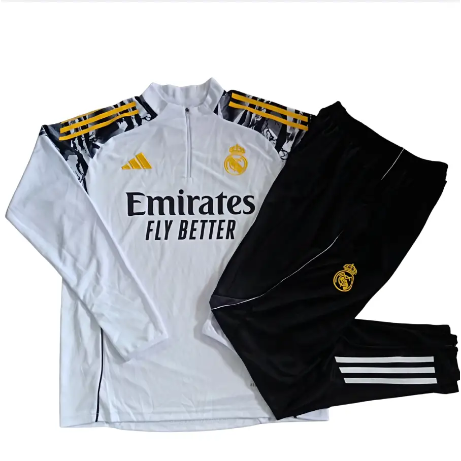 Survêtement Enfant Real Madrid blanc et orange 2026