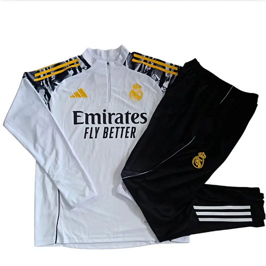 Survêtement Enfant Real Madrid blanc et orange 2026