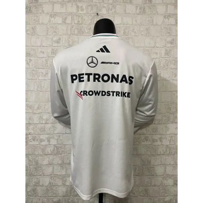 T shirt mercedes blanc manches longues - Vêtements de sport