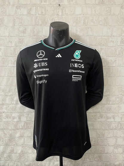 T shirt mercedes noir manches longues - Vêtements de sport