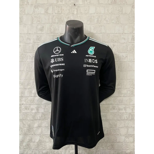 T shirt mercedes noir manches longues - Vêtements de sport