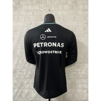 T shirt mercedes noir manches longues - Vêtements de sport