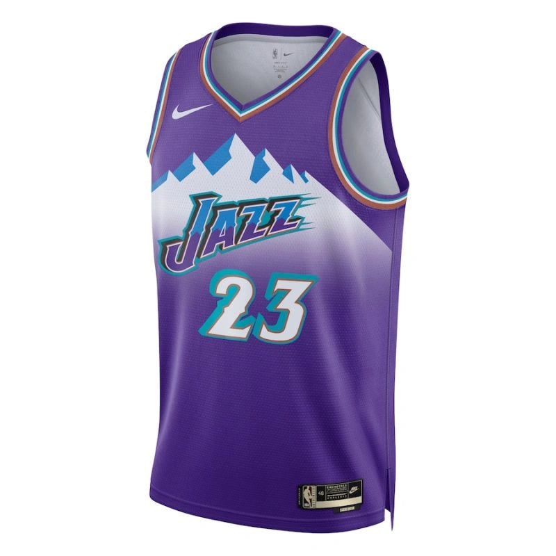 Utah Jazz Away Gradient Purple Teal Gold Jersey 1993