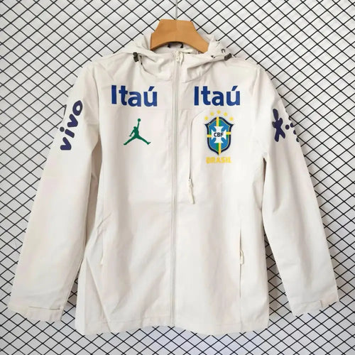 Veste A Capuche Coupe-Vent Brésil 2026/2027 Beige - Vêtements de sport