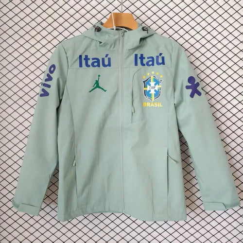 Veste A Capuche Coupe-Vent Brésil 2026/2027 Vert - Vêtements de sport