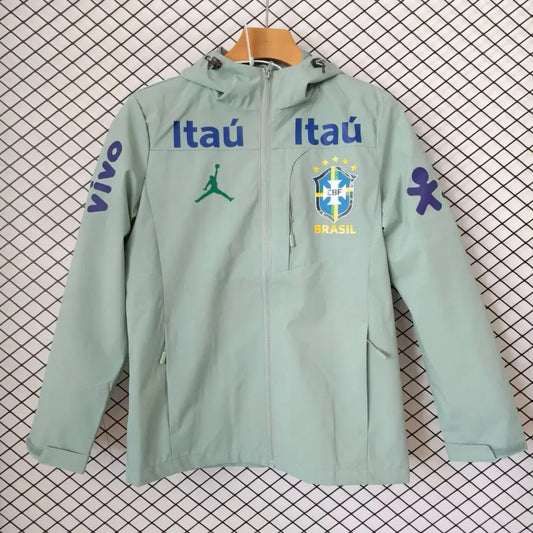 Veste A Capuche Coupe-Vent Brésil 2026/2027 Vert - Vêtements de sport