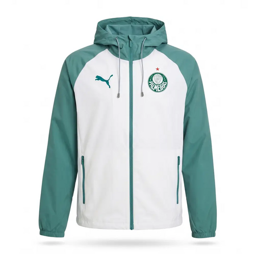 Veste A Capuche Coupe-Vent Palmeiras Vert & Blanc 2026 - Vêtements de sport