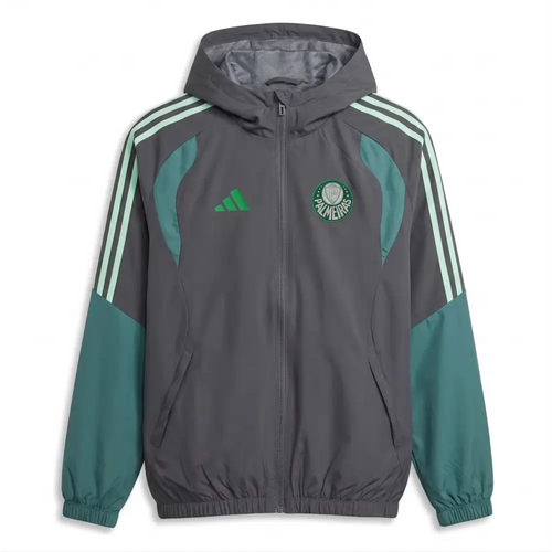 Veste A Capuche Coupe-Vent Palmeiras Vert & Gris 2026 - Vêtements de sport