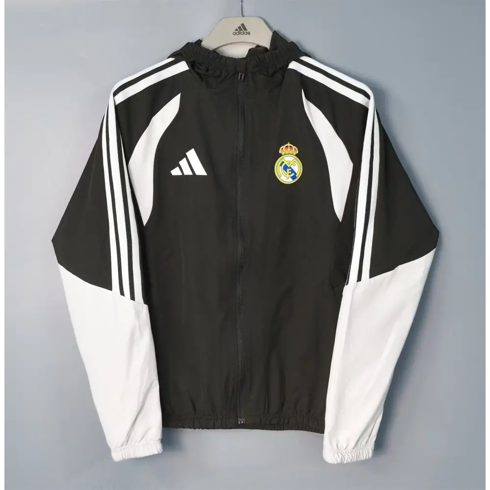 Veste A Capuche Coupe-Vent Real madrid 2026/2027 noir - Vêtements de sport